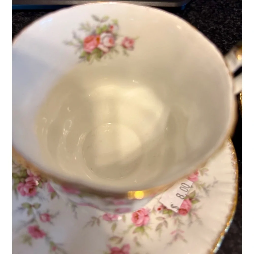 Paragon Victoriana Rose Tea Cup and Saucer Set Fine Bone China England Pair